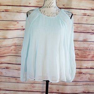 NWT CATO Mint Green Cold Shoulder Tie Crinkle Top